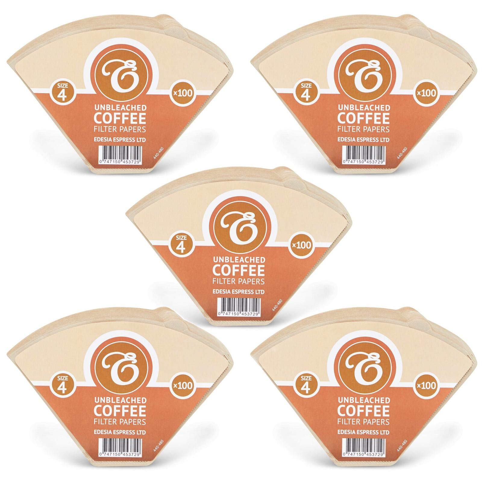 EDESIA ESPRESS – 500 Cone Coffee Filters in Paper – Coffee Filter No.4 for Manual Coffee Maker, Pour-Over and Gentle Brewing – Size 4 Brown