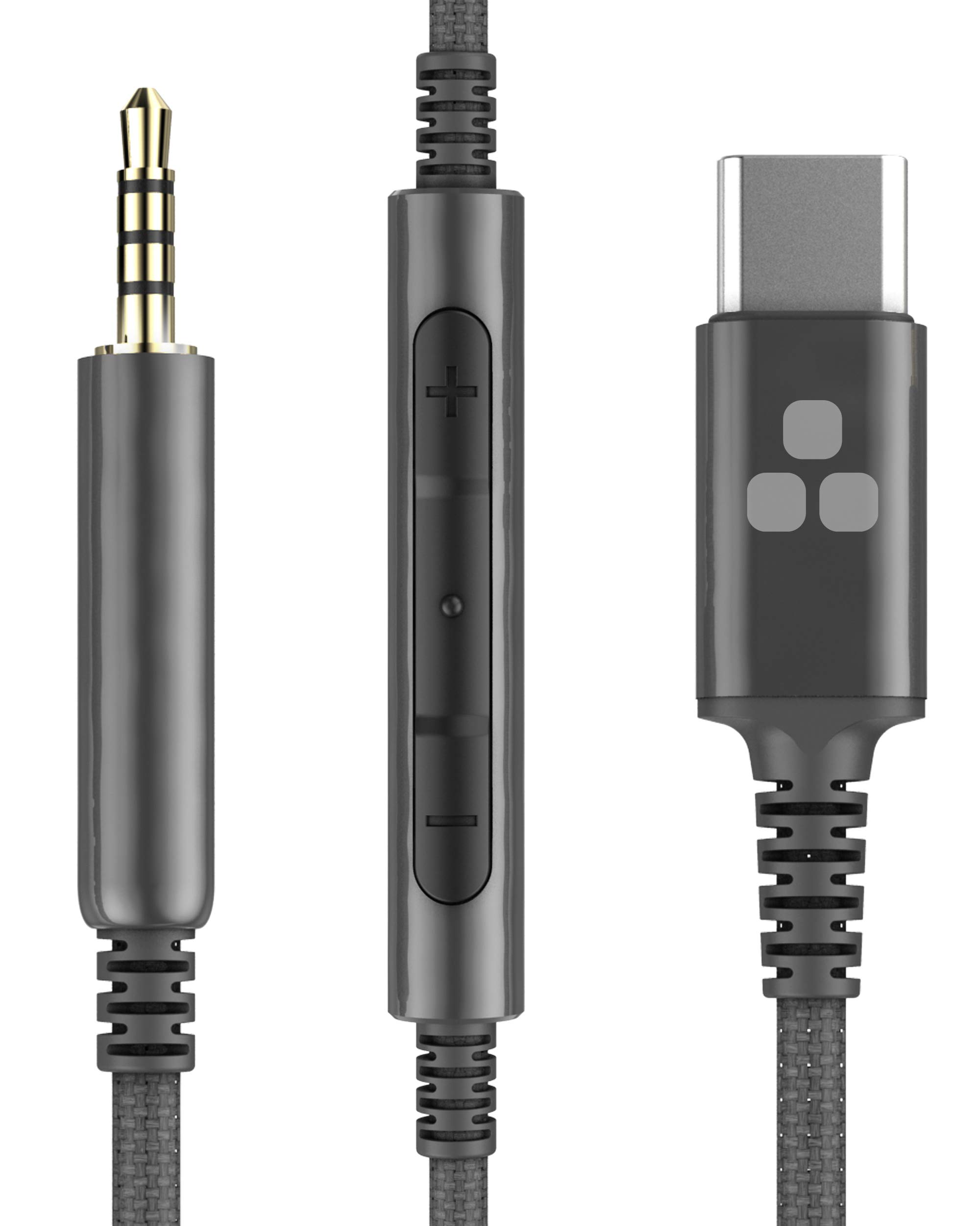 Thore Audio Cable for Bose QC25 / QC35 / Noise Canceling 700 Headphones with Type USB C Connector - Replacement 2.5mm Aux Cable w/Mic Remote/Volume Control