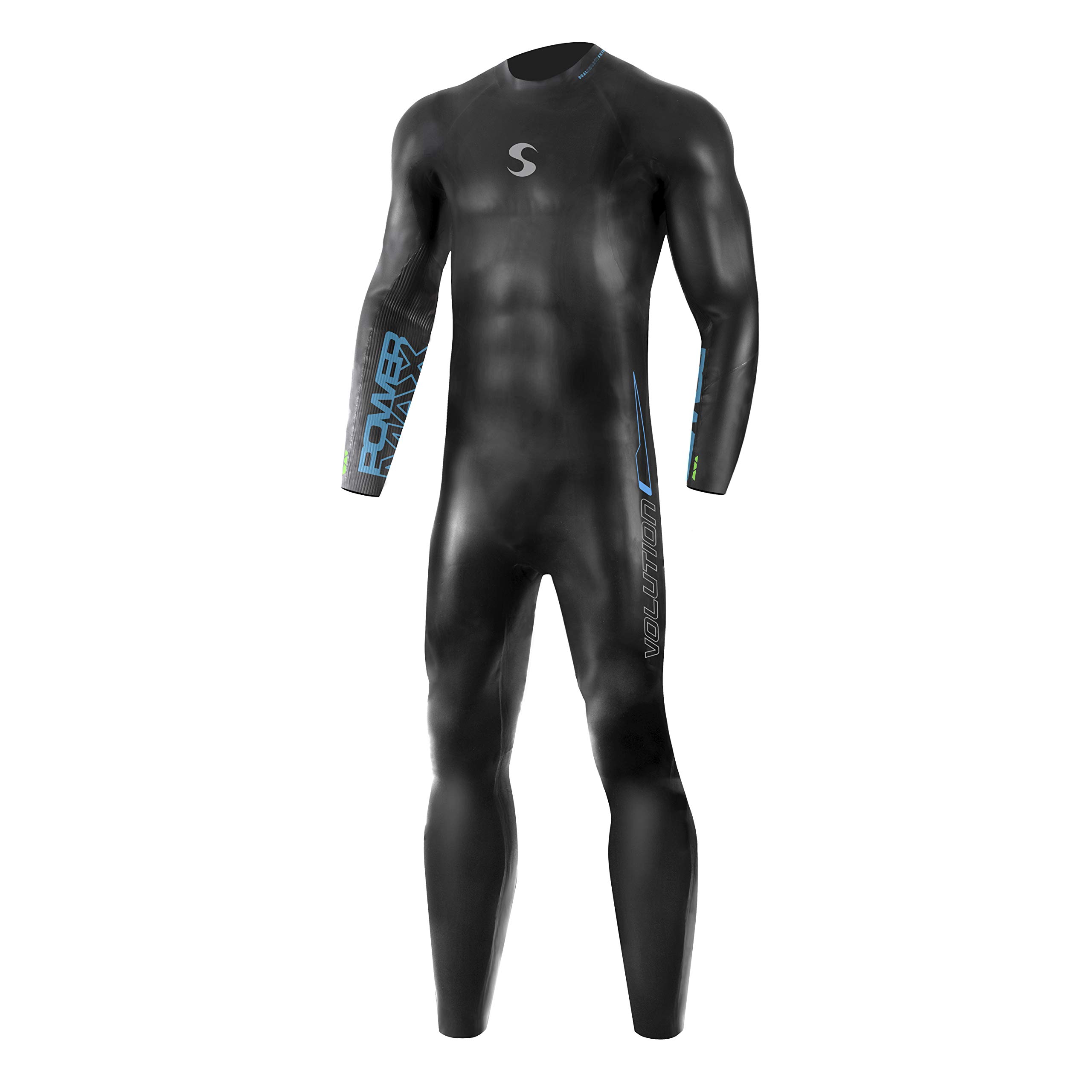Triathlon Wetsuit 3/2mm - Synergy Volution Full Sleeve Smoothskin Neoprene Wetsuits for Open Water Swimming, Triathlon (Men's S1, Men)