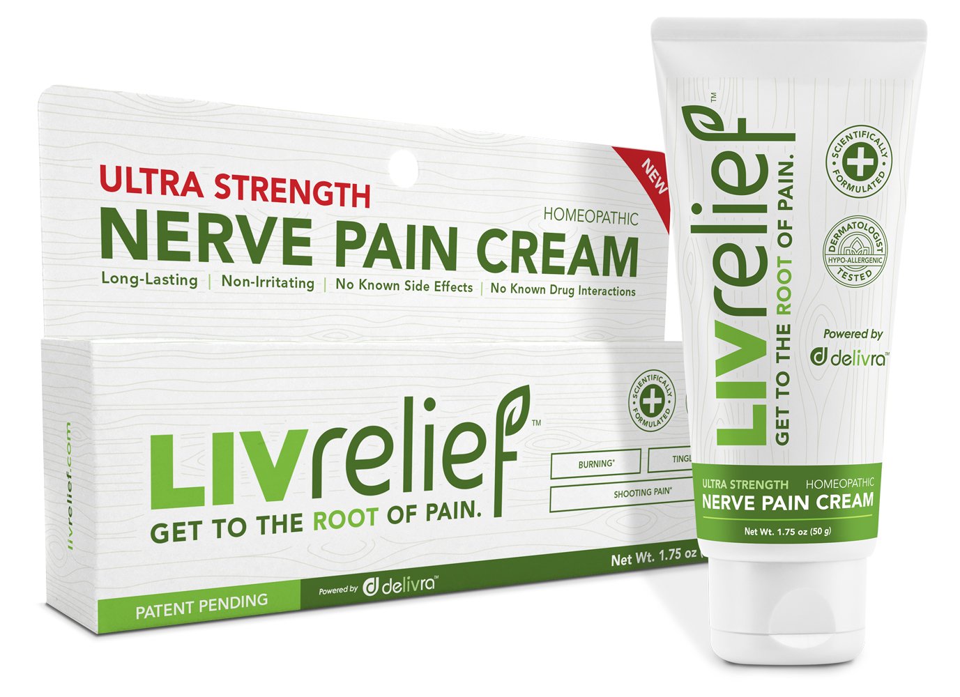 LivRelief Ultra Strength Natural Nerve Relief Cream Homeopathic, Long