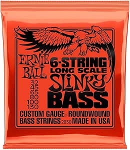 Amazon.com: Ernie Ball Cuerdas de 6 cuerdas para guitarra de bajo de níquel  Slinky a escala larga, calibre 32-130 (P02838) : Todo lo demás