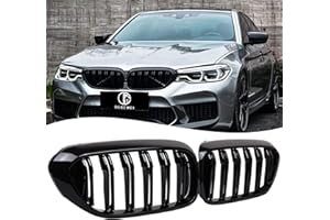 DEKEWEI G30 Grille,Front Kidney Grill Grille Compatible with 2017-2020 5 Series G30 G31 F90 (M5) (Double Slats Gloss Black Grills, 2pcs)