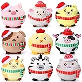 Skylety 9 Pcs Mini Plush Animals Toys Bulk 3.15 Inch Cute Soft Small Stuffed Animal Plush Keychain for Kids Goodie Bag Fillers Birthday Classroom School Prizes Easter (Festive Style)