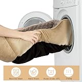 JOEJOY Dog Bed Medium Washable Calming Rectangle Plush Beige view 6