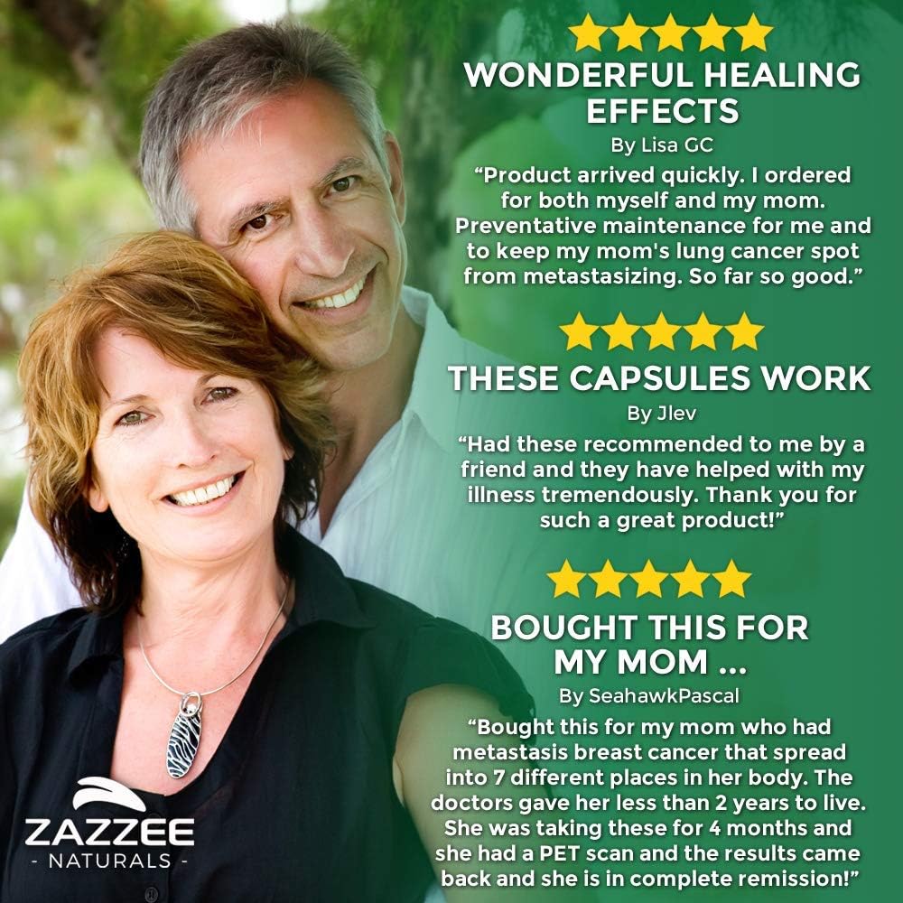 Zazzee Essiac Tea, 180 Veggie Capsules, 500 mg per Capsule, Potent 4:1 Extract, Vegan, Non-GMO and All-Natural, Rene Caisse's Original Formula‎: Health & Personal Care