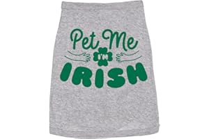 CRAZY DOG T-SHIRTS Dog Shirt Pet Me Im Irish Funny Saint Patricks Day T Shirt Clothes for Pet Puppy Saint Patrick's Day Shirt for Dogs Funny Dog Puppy Shirt Grey L