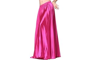 MUNAFIE Metallic Praise Dance Skirt Belly Dance Skirt Satin Skirts Satin Maxi Skirt Folklorico Skirt Dance Skirts for Women