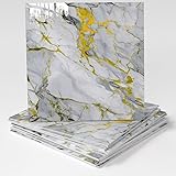10-Pack Peel and Stick Gilded White Marble Tiles