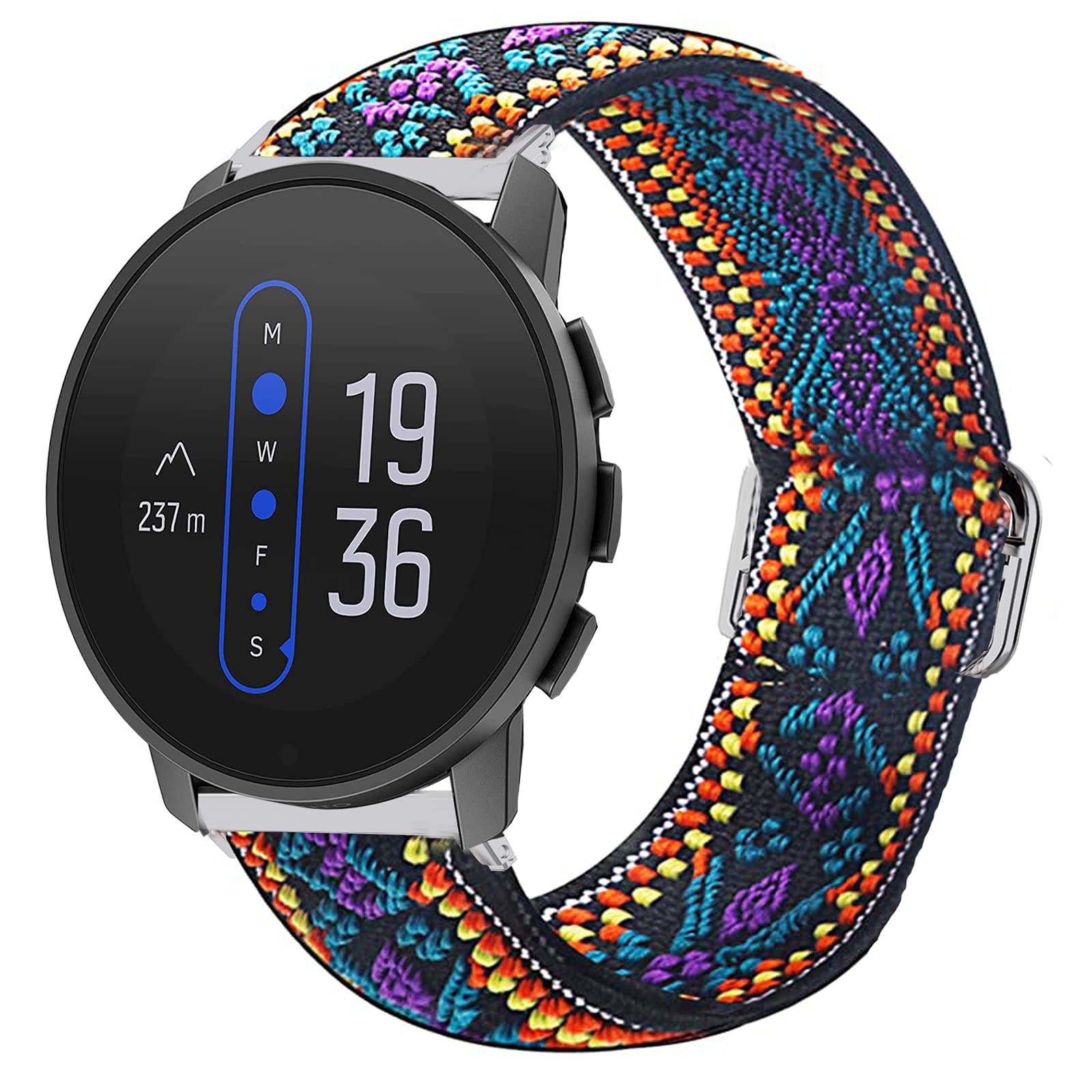 Giaogor Compatible for SUUNTO 9 Peak Band, Stretch Elastics Nylon Adjustable Replacement Strap Accessories Compatible for SUUNTO 9 Peak Smartwatch (Purple Blue)