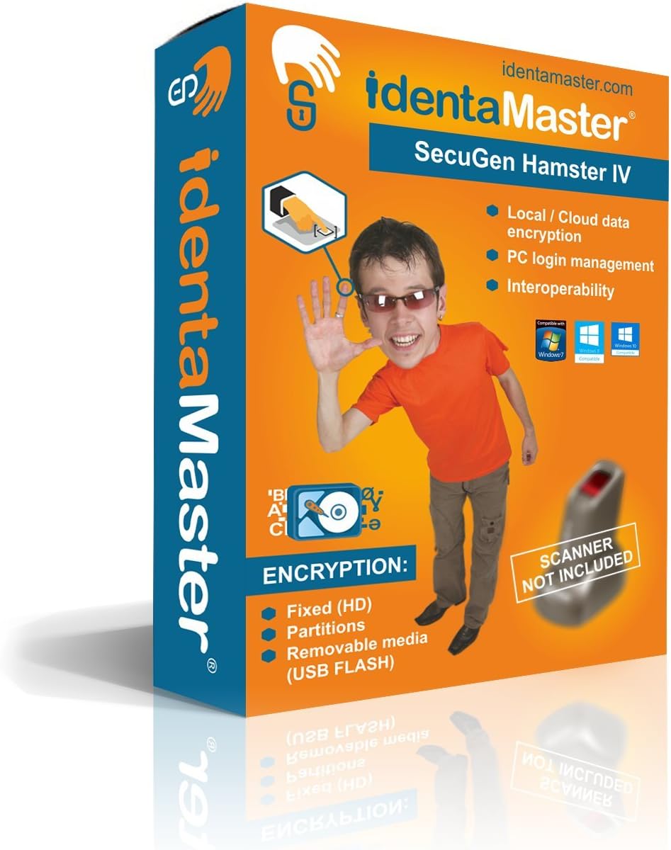 Biometric Encryption / Biometric Access Control / Biometric Interoperability - Software for SecuGen Hamster IV for Win 7/8/10 by IdentaMaster