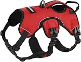rabbitgoo Escape-Proof Dog Harness Medium with Handle Red Reflective