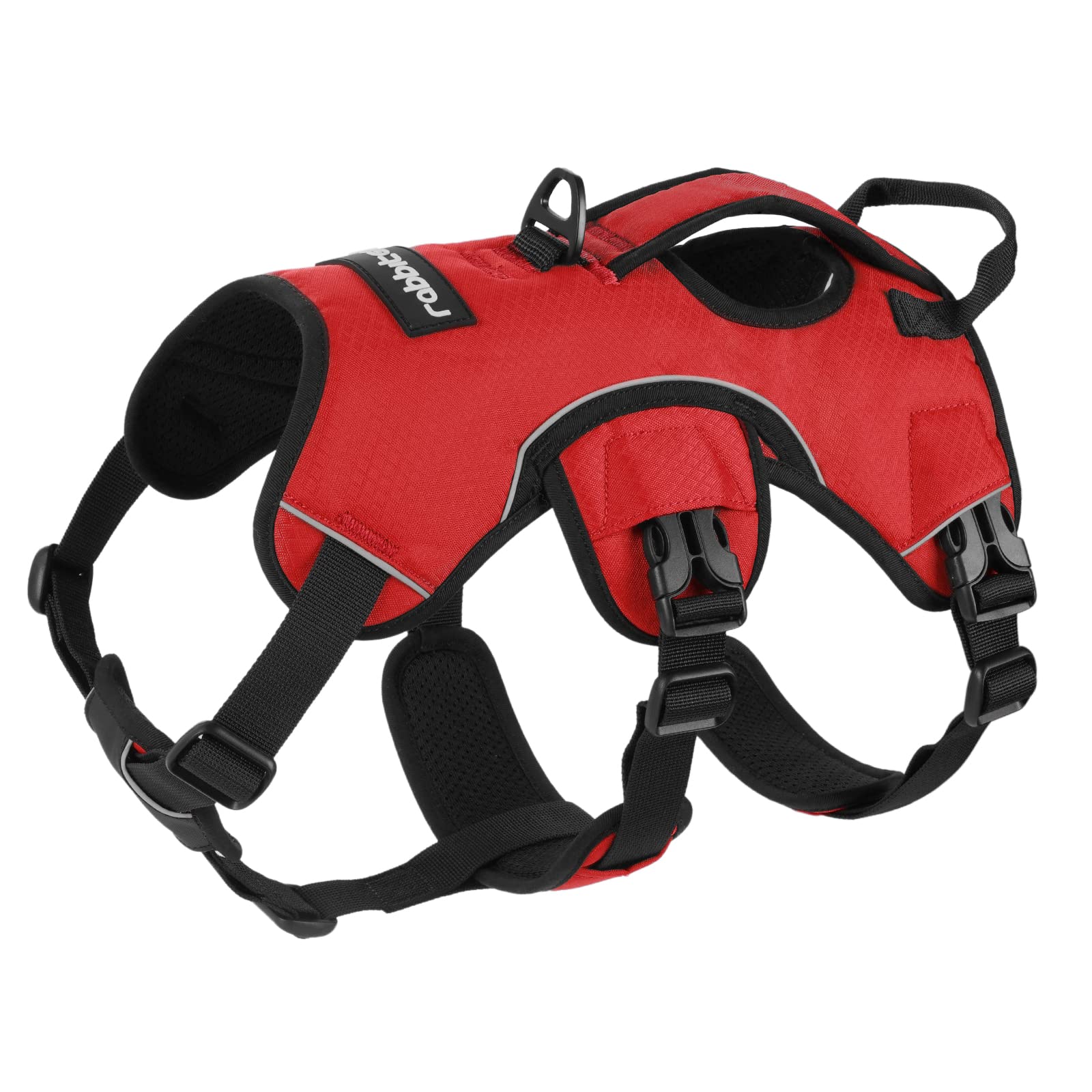 rabbitgoo Escape-Proof Dog Harness Medium with Large Handle, Anti-Pull Reflective Working Service Pets Vest, Breathable Pets Vest, Adjustable Lift Support Body Harness Small Dog Outdoor, S, Red — image 1