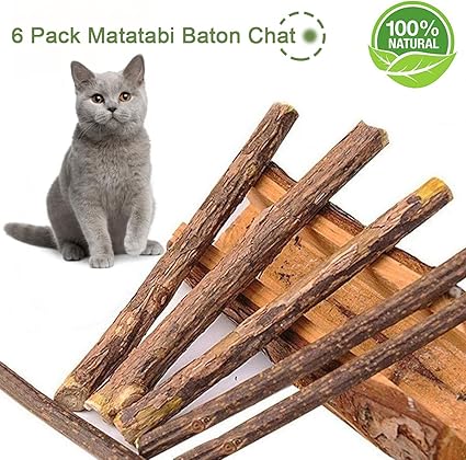 Baton Chat 6 Pcs Matatabi Baton Chat Stick A Chats Catnip Jouet Chat Matatabi Cataire Pour Chat Chaton Cataire Bio Naturel Pour Protection Soins
