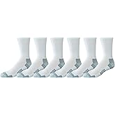 Amazon Essentials Men's Performance Cotton Moisture Control Socks, Athletic Crew, Breathable, 6 Pairs