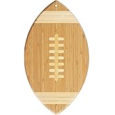 Totally Bamboo Football Shaped Bamboo Wood Cutting Board and Charcuterie Board, Great Gift for Football Fans