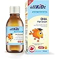 allKiDz DHA Fish Smart Fish Oil for Kids Children Liquid Supplement, Made in Canada, Omega-3s in Triglyceride Form for Health