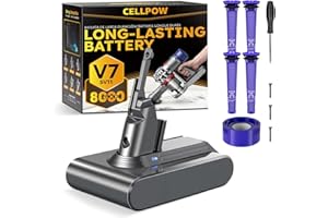 CELLPOW 8000mAh 21.6V Li-ion V7 Battery Replacement Compatible with Dyson V7 Absolute/Motorhead/Animal/Car+Boat/HEPA/Trigger/