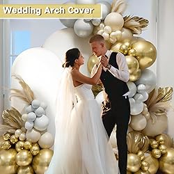 Hemmotop White Arch Backdrop Cover Set 7.2 ft, 6