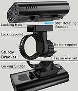EILIOC 6400mAh USB C Bike Front Back Light 2400 Lumen Waterproof Set view 2