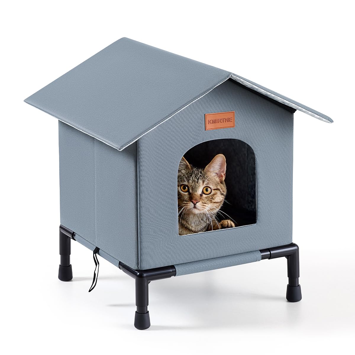 Photo 1 of Insulated Outdoor Cat House Weatherproof Winter Feral Cat Shelter Elevated Bottom Self-Warming Predator-Proof Design for Stray & Indoor Cats (Grey, Medium)