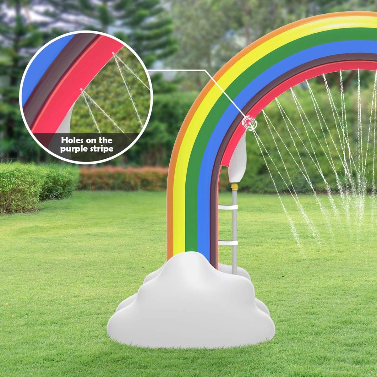 Rainbow Sprinkler Toys, Outdoor Inflatable Pools Summer Fun Spray Water Toy, Outside Backyard Family Water/Birthday Party Toy for Children Infants Toddlers,Boys, Girls 3 4 5 6 7 8 Year Old: Toys & Games