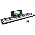 Alesis 88 Key Keyboard Piano with 480 Sounds, Speakers, USB MIDI, Sheet Music Tablet Rest, Power Adapter and Piano Lessons for Beginners