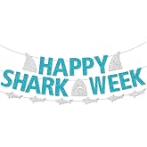 IRCOR Shark-Themed Week Decorations Happy Shark Party Banner Jaws-Inspired Decorations