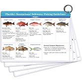 OCQOTAT Florida Saltwater Fish&amp; Shark Identification Set&ndash;4 Double-Sided Waterproof Quick-Reference Fishing Guide Cards with FWC Rules,Size Limits&amp;80+ Fish&amp;Sharks in Real Photos| Ring Binding,8.2x6inch