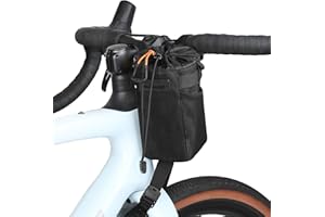 Rhinowalk Bike Water Bottle Holder Bag Cycling Snack Bag Insulated Bicycle Handlebar Bag One-Handed Access (Black)