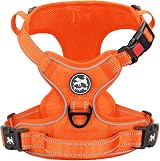 PoyPet No Pull Dog Harness Reflective Vest with Front & Back Leash Rings S