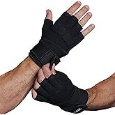 Workout Gloves for Men and Women Gym Weight Lifting Padded Gloves with Wrist Wrap Support, Full Palm Protection & Silicone Grip, Cross Training, Fitness, Pull-up