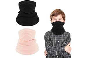 2 Pack Kids Neck Warmer Winter Fleece Neck Gaiter Cold Weather Face Ski Mask Scarfs for Boys Girls
