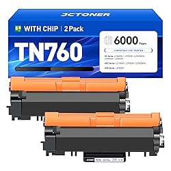 TN760 Black Toner Cartridge 2-Pack Compatible