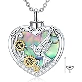 TOUPOP Heart Urn Necklaces for Ashes 925 Sterling Silver Cremation Jewelry for Ashes Memorial Keepsake Jewelry with Funnel Filler for Women
