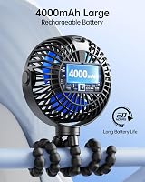 SWEETFULL Portable Pram Fan LED Display 4000mAh Battery 4 Speeds Travel Fan view 3