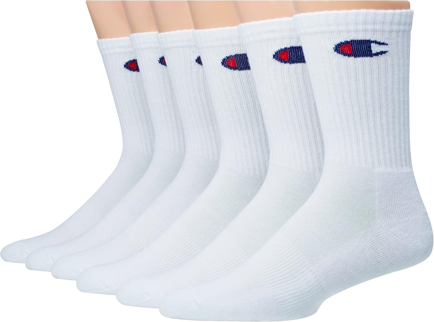 Champion Men's Crew Sock 6 Pack with Gift Box, White, One Size Amazon