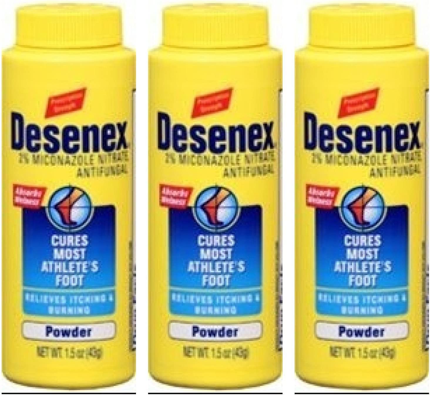 Desenex Foot Powder for Athlete's Foot 1.5 oz Travel Size (Pack of 3)