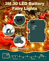 Dalugo 3M 30 LED Warm White Battery Fairy Lights IP65 Timer Green Wire view 6