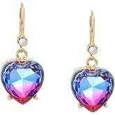 Betsey Johnson Ombre Stone Heart Drop Earrings