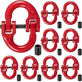 Otoolling 10 Pack 5/16 Inch Alloy Steel Hammerlock Coupling Link, Red | Safety Trailer Chain Adapter for Heavy Trucks, 7100 Lbs Wll, Alloy Steel, Rust-proof Red Coating, Heavy-duty Towing