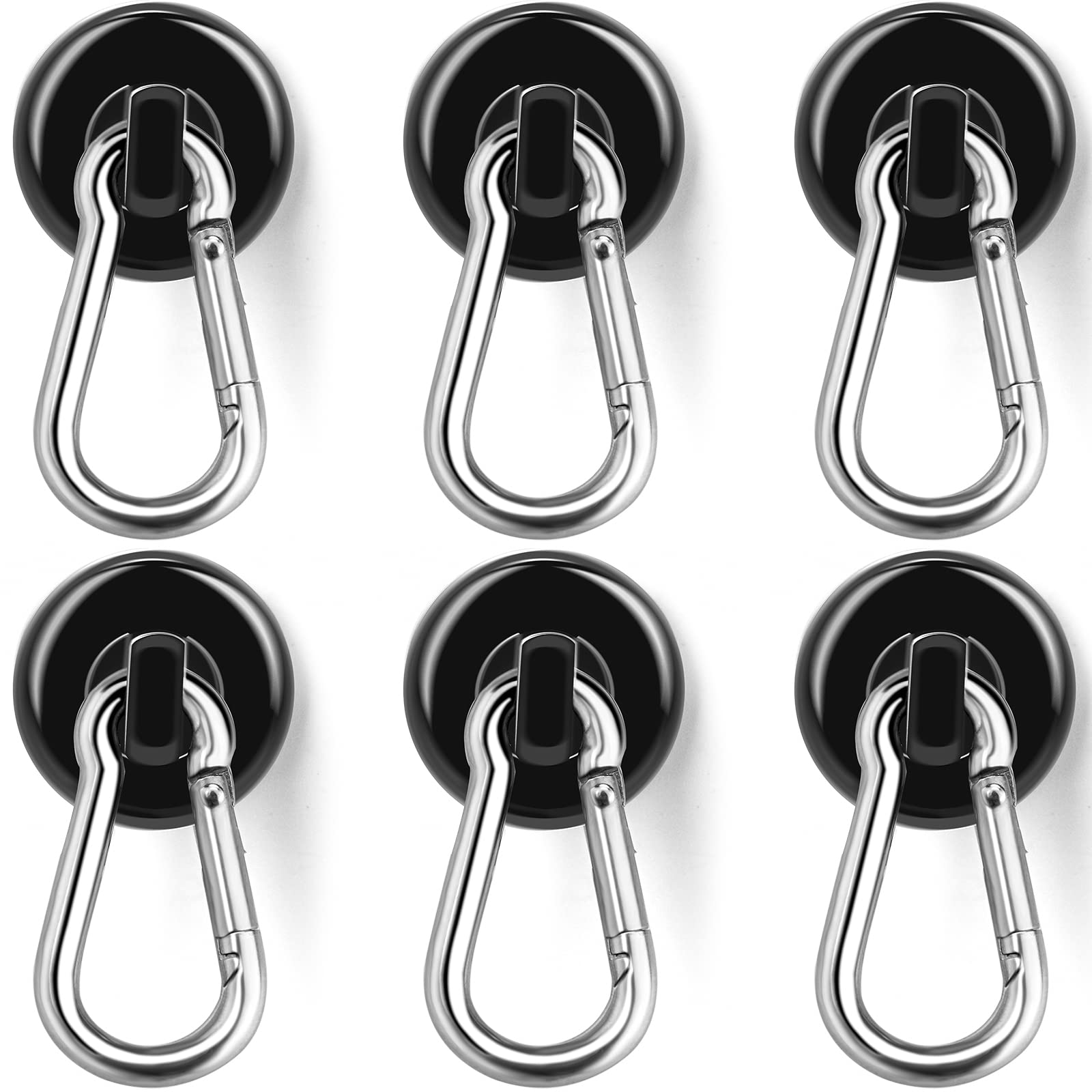 Silver Magnetic Hooks – 6-Pack, 30 Lb Strong Neodymium Magnets For Cruise Cabins, Grills, Towels, Garage & Kitchen – Smooth Iron Surface Mount