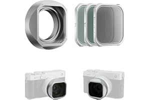 Freewell Lens Hood for Fuji XF 23mm – Magnetic PL, UV, and Black Glow Mist 1/4 Filters with Tempered Glass Protection (Silver