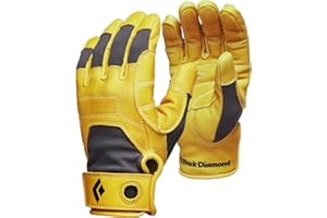 BLACK DIAMOND Transition Gloves | Goat Leather Palm | Breathable Stretch Fabric | Durable Rope Handling Gloves for Belay & Rappelling