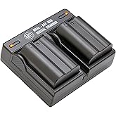 BM Premium 2 Pack of EN-EL15B Batteries and Dual Battery Charger for Nikon Z6, Z7, D780, D850, D7500, 1 V1, D500, D600, D610, D750, D800, D800E, D810, D810A, D7000, D7100, D7200 Digital Cameras