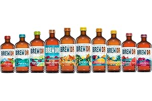GEE GADGETS BREW DR Organic Kombucha, Tasty and Frizz Probiotic Tea, Variety Pack, 14 Fl Oz - USDA Organic-Gluten-Free (Sampler Pack - Pack of 10)