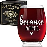 Funny Stemless Wine Glass for Dentists & Medical Professionals - Because Patients 15oz Unique Gift for Dental Hygienists, Doctors, Nurses, Physicians Birthday Graduation Appreciation -303