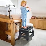 Rainberg Folding Step Stool 9 Inch 250 lbs Capacity Carry Handle Black view 2