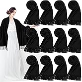 12 Pack Wedding Pashmina Shawls Wraps Bulk 79 x 27 Scarf for Guests Wedding Favor Bridal Shawls Gift Outdoor