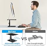 BoYata Monitor Stand Riser Adjustable Height Desk Organizer Metallic view 4