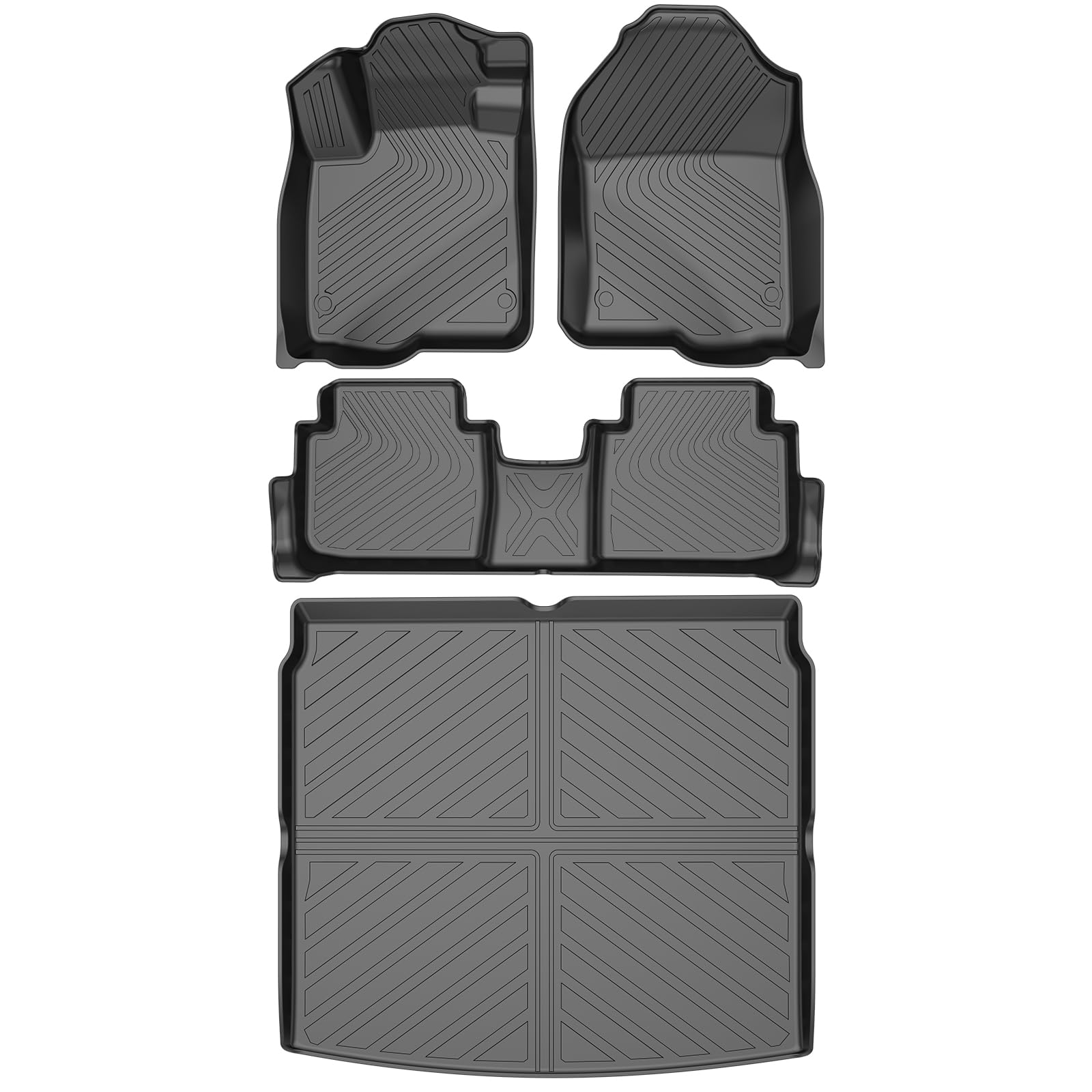 Photo 1 of 2025 Honda CRV Hybrid Foot Mats Custom, All-Weather Floor Mats with Cargo Liner Luggage Accessory, Compatible with 2023 2024 Honda CRV Hybrid (Floor Mats Kit, Set of 4)